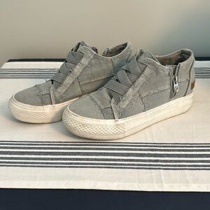 Gray Blowfish Malibu shoes with zippers